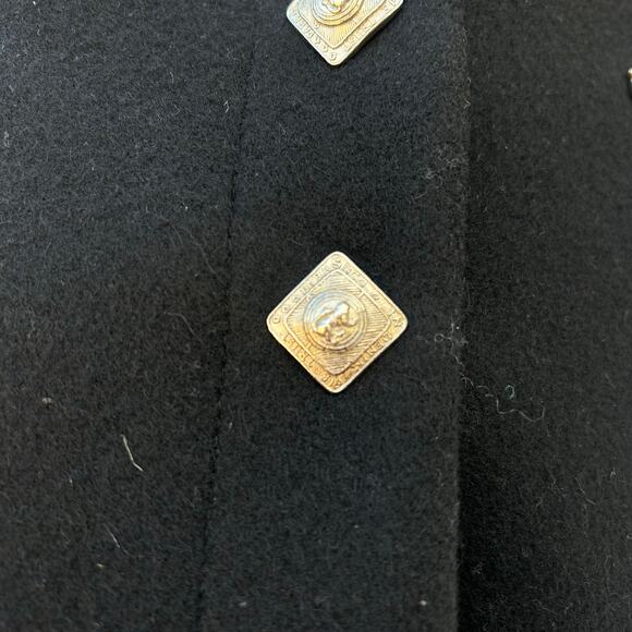 Vintage Parasuco Military Style Embroidered Wool Jacket Black Silver Baroque XS - Picture 6 of 9